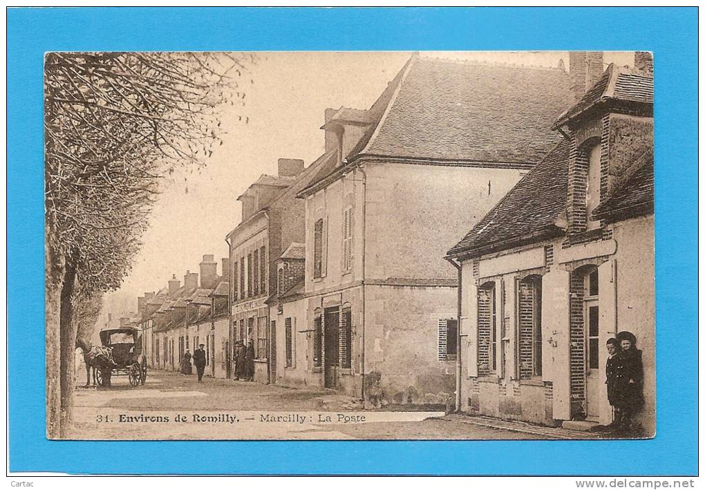 D10 - MARCILLY - LA POSTE - ENVIRONS DE ROMILLY - (ATTELAGE AVEC CHEVAL) - état Voir Descriptif - Marcilly