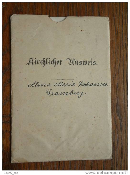 KIRCHLICHER AUSWEIS Anno 1917 ( Alma Marie Johanne GRAMBERG + Document - Details Zie Foto´s ) ! - Religión & Esoterismo