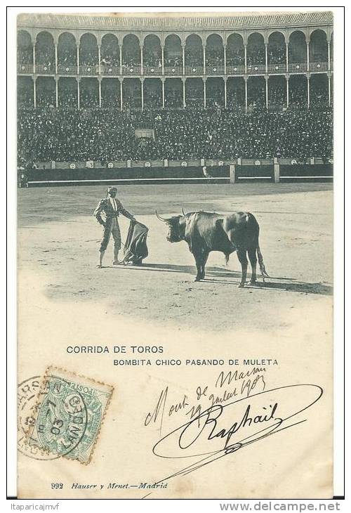 Espagne :  Corrida  De  Toros , Bombita  Chico Pasando De Muleta( Madrid) - Other & Unclassified