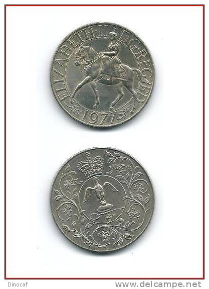 Queen Elizabeth II Silver Jubilee Crown Coin - 1977 - In Barclays Sleeve - Monarquía/ Nobleza