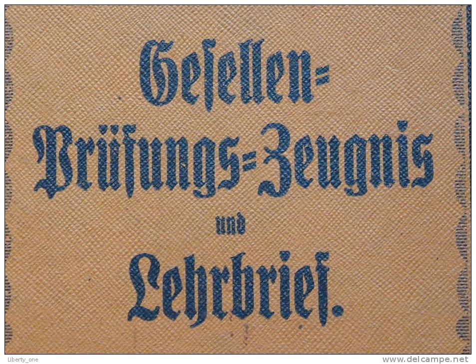GESELLENPRÜFUNGS LEHRBRIEF Anno 1924 ( Karl Hinrich BUNJES Oldenburg- Details Zie Foto´s ) ! - Andere & Zonder Classificatie