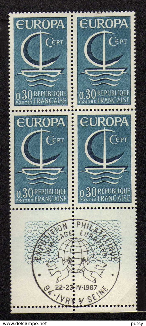 N° 1490 "EUROPA, Bloc De Quatre", Oblitération Expo Philatélique Ivry. - 1960-1969