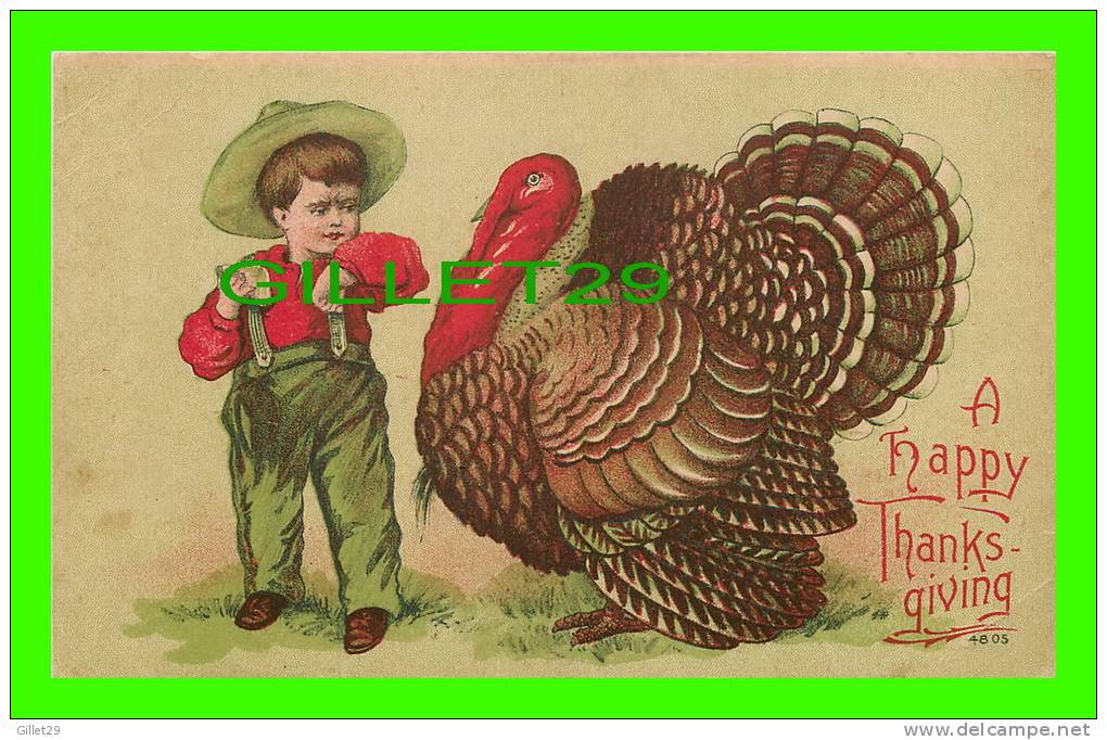 A HAPPY THANKSGIVING - TURKEY &amp; LITTLE BOY - WRITTEN - - Thanksgiving