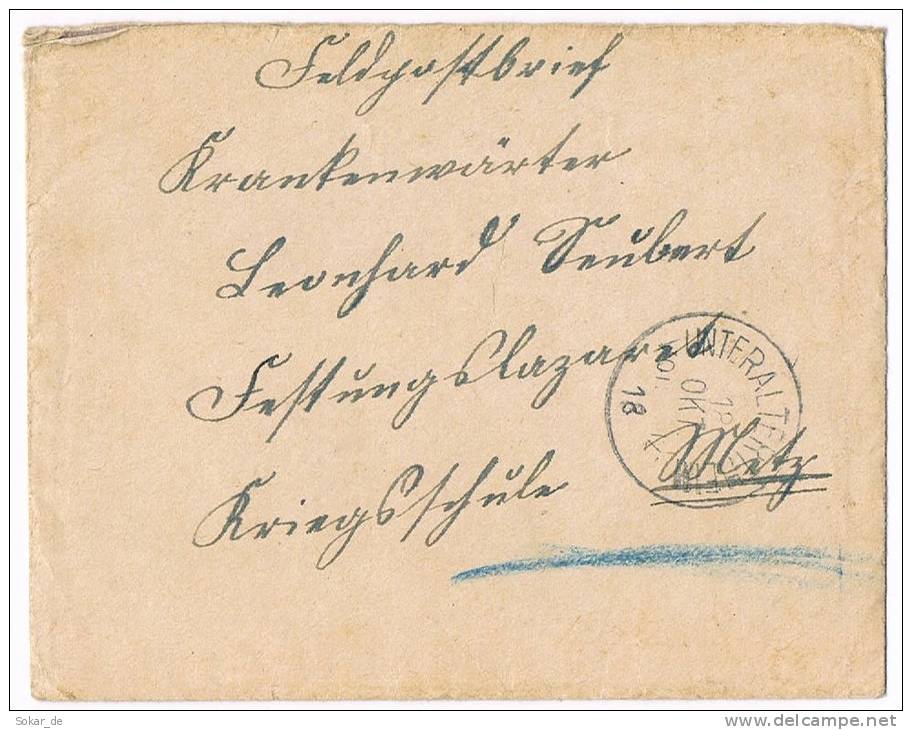 Bayern Feldpost Unteraltertheim - Metz 1918, Seltener Stempel (bei Helbig + Holzmayr Unbekannt) B. Würzburg Unterfranken - Feldpost (franchise)