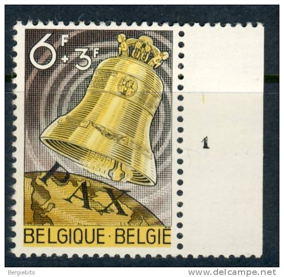 1963 Belgium Complete MNH Set Of 1 Stamp Freedom Bell Issue Michel 1301 - Unused Stamps