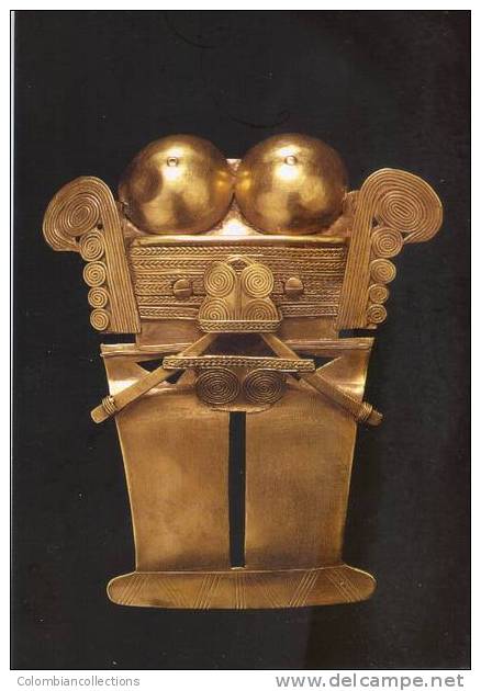 Lote PEP314, Colombia, Postal, Postcard, Bogota, Museo Del Oro, Sinu, Pectoral, Ingigenous Gold Themes - Colombia