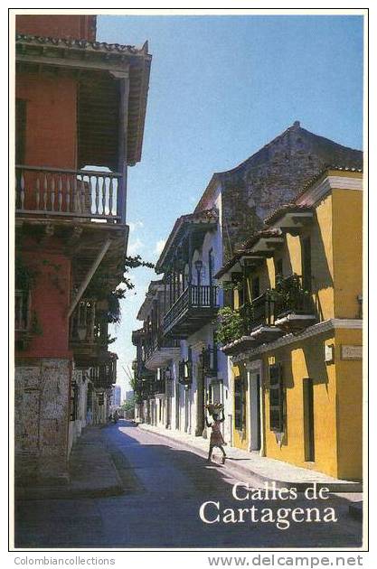 Lote PEP217, Colombia, Postal, Postcard, Cartagena, Calles Sector Amurallado - Colombia