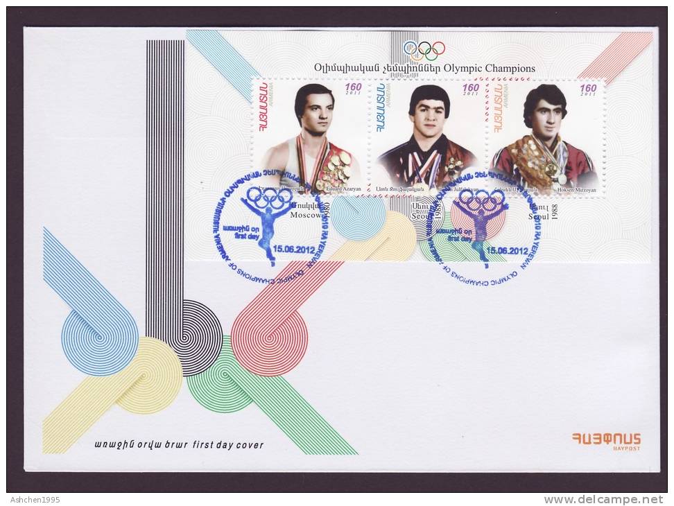 Armenia 2012, Olympic Champions, SS  - FDC - Armenia