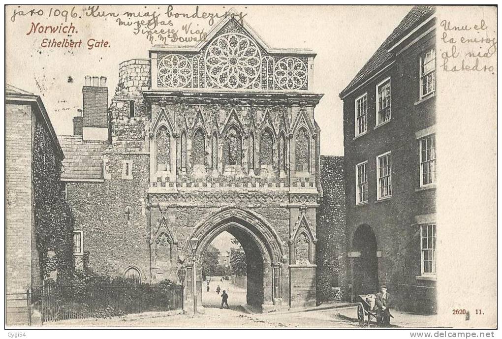 Norwich Ethelbert Gate  Royaume -Uni  Post Card 1907 - Norwich