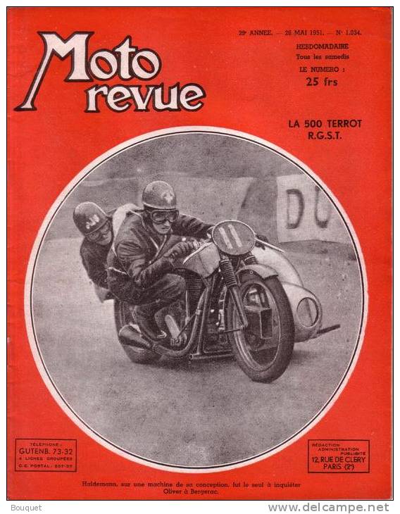 MOTO REVUE - N° 1034 - 26 MAI 1951 - ESSAI 650 BSA - MOTEUR DE LA 500 TERROT R.G.S.T. - VARIETES DU 2 TEMPS - Auto/Motorrad