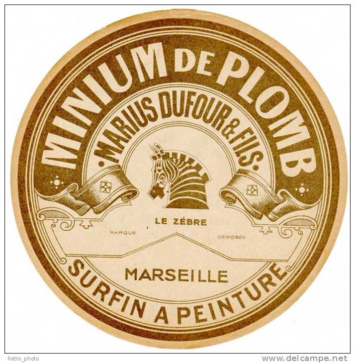 Etiquette Papier : Marseille, M. Dufour & Fils ( Surfin à Peinture ), Le Zèbre - Publicités