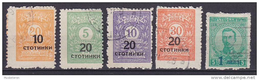 ## Bulgaria 1924 Mi. 179-182 B, 183 Frei- Und Portomarken Overprinted - Used Stamps