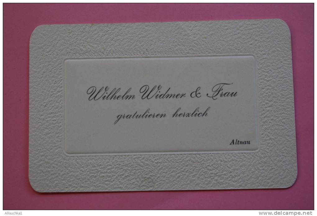 Carte De Visite Wilhelm Widmer &amp; Frau &gt; Gratulieren Herxlich Altman  Suisse Schweiz - Cartes De Visite