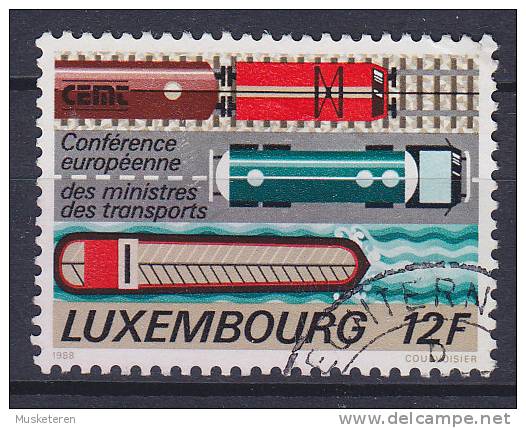 Luxembourg 1988 Mi. 1194     12 Fr Transport Güterzug, Tanklastwagwen, Prahm - Used Stamps