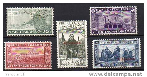 1926 Cirenaica  San Francesco N.27-31 Completa Timbrati Used - Cirenaica