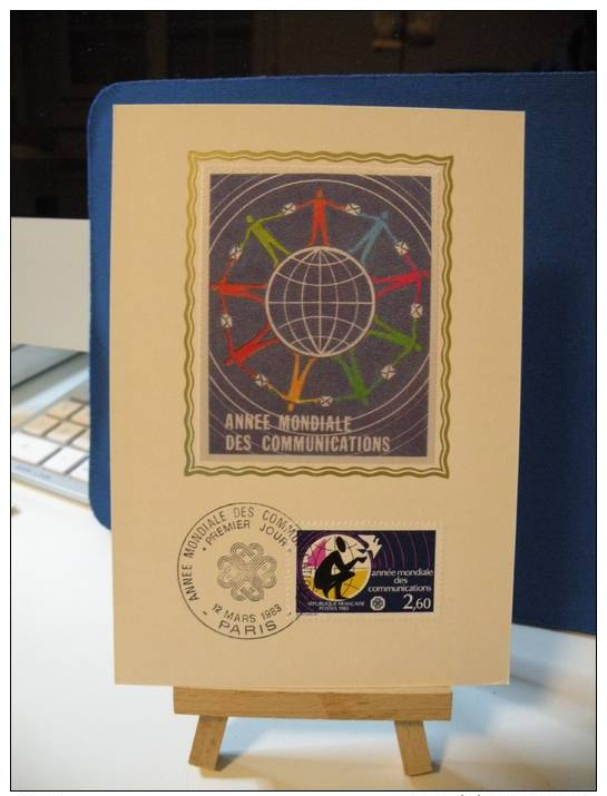 FDC - Anné Mondiale Des Communications - Paris - 12.3.1983 Coté 1,80 &euro; (2013) Carte Maxi - 1980-1989