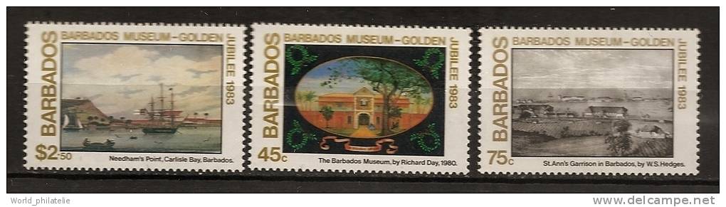 Barbade Barbados 1983 N° 589 / 91 ** Musée De La Barbade, Richard Day, Garnison De Sainte-Anne, Hedges, Needham, Moulin - Barbades (1966-...)