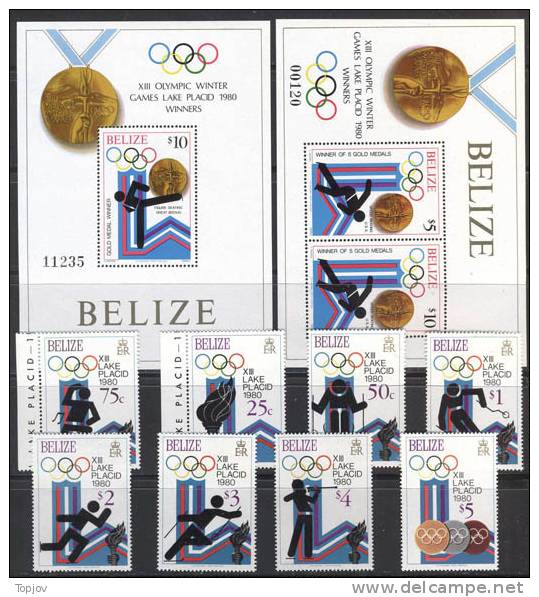 BELIZE  - OLYMPIC LAKE PLACID - OLYMPIC SPORTS - MEDALS - **MNH  - 1979 - Invierno 1980: Lake Placid