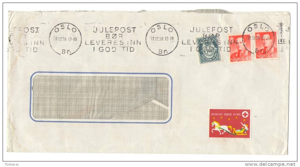 Norge 1958, Cover W./ Postmark Oslo - Oficiales