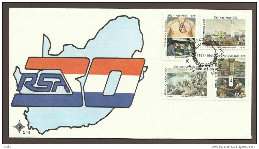 South Africa FDC - 1991 - 5.14 - Achievements - 30th Anniv. Of Republic Of South Africa - Briefe U. Dokumente