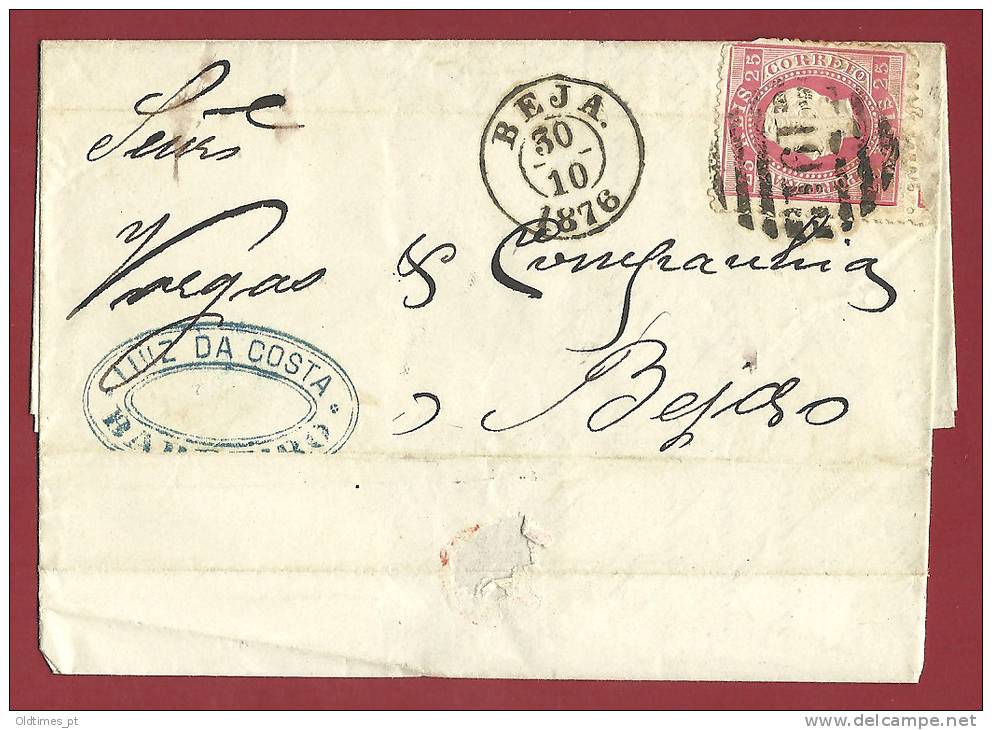 PORTUGAL - BARREIRO-BEJA - 1876 LETTER - Storia Postale