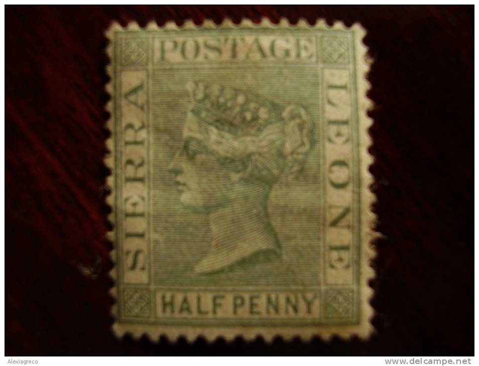 SIERRA LEONE 1859 Queen VITORIA  HALF PENNY GREEN UNUSED. - Sierra Leone (...-1960)