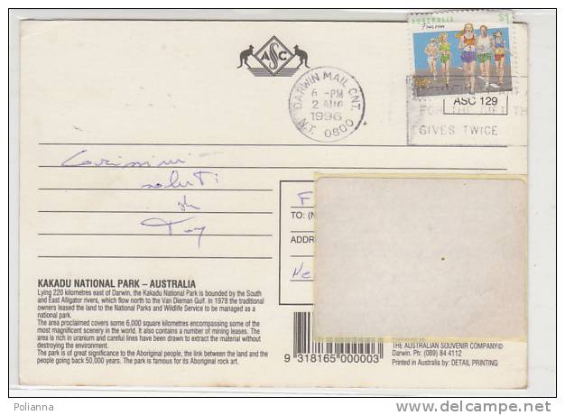 PO6120B# AUSTRALIA - KAKADU NATIONAL PARK - ABORIGENAL ART  VG 1996 - Darwin