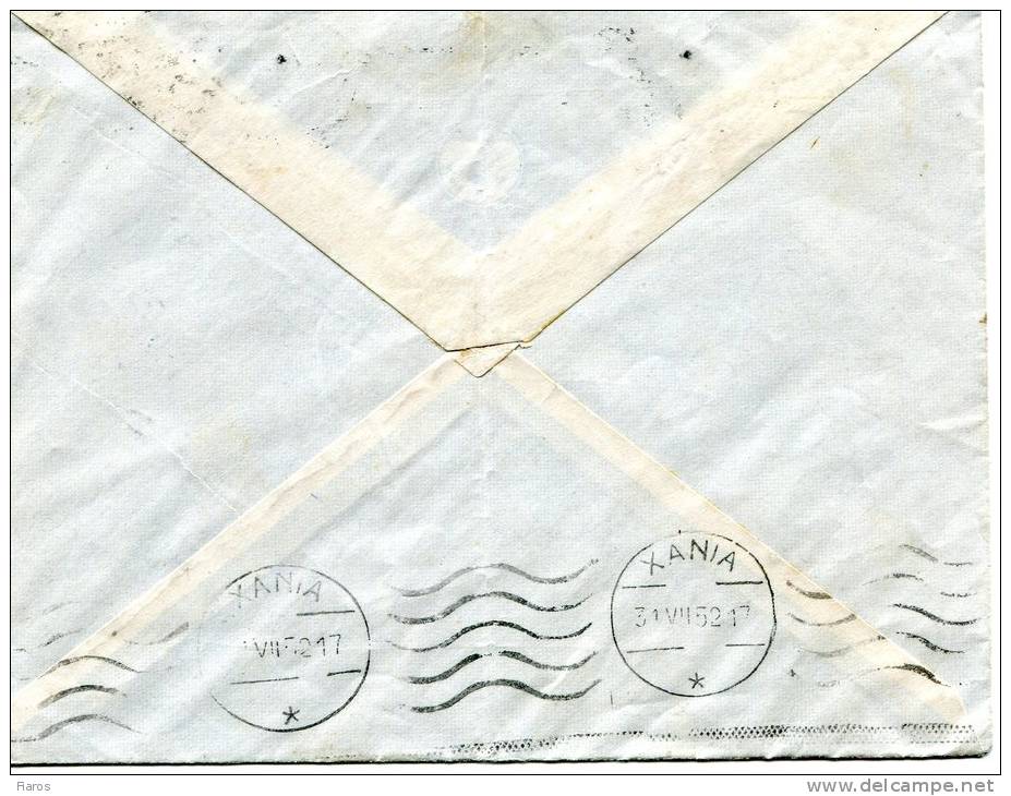 Greece- Cover Posted By Air Mail From Athens [30.7.1952, Arr. 31.7 Machine] To Sculptor/Chania-Crete - Maximum Cards & Covers