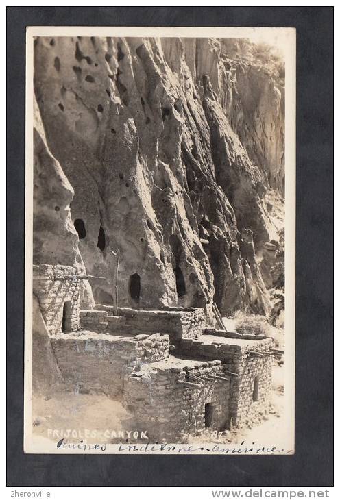 CPA Photo - Frijoles Canyon - Ruines Indiennes - Habitation Troglodyte - Sonstige & Ohne Zuordnung