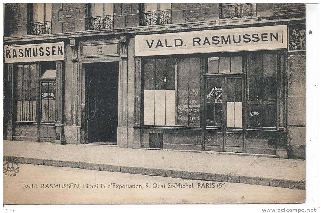 PARIS Ve - VALD. RASMUSSEN - Librairie D'Exportation - 9 Quai St Michel - Arrondissement: 05