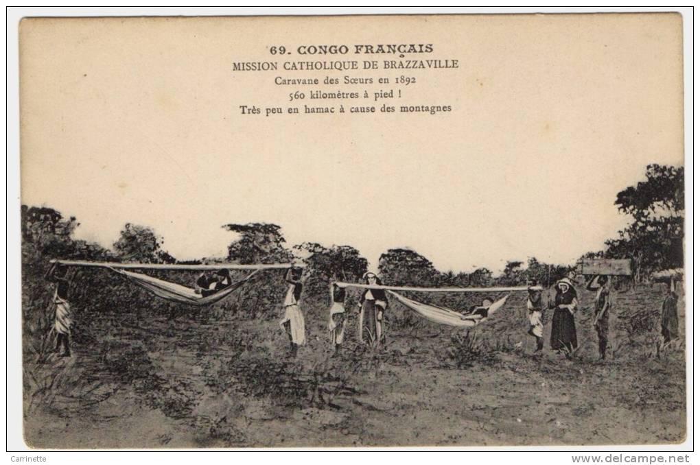 CONGO FRANCAIS - BRAZZAVILLE - Caravane De Soeurs En Hamac - Brazzaville