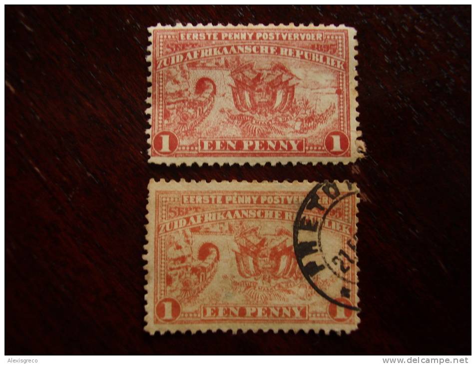 TRANSVAAL 1895  INTRODUCTION Of The PENNY POSTAGE ONE PENNY RED USED & UNUSED. - Transvaal (1870-1909)