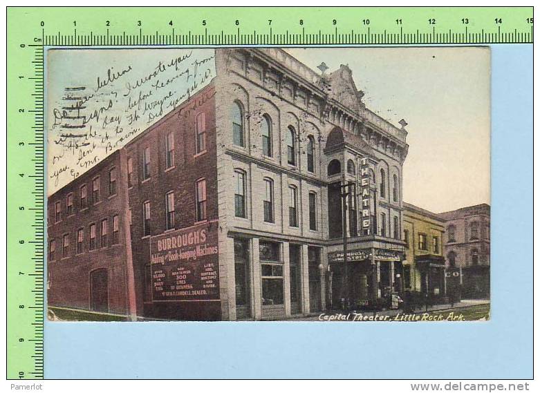 Cover Little Rock 1908 ( Capital Theater "Webster") Cover Little Rock 1908 Cachet With USA Flag - Little Rock