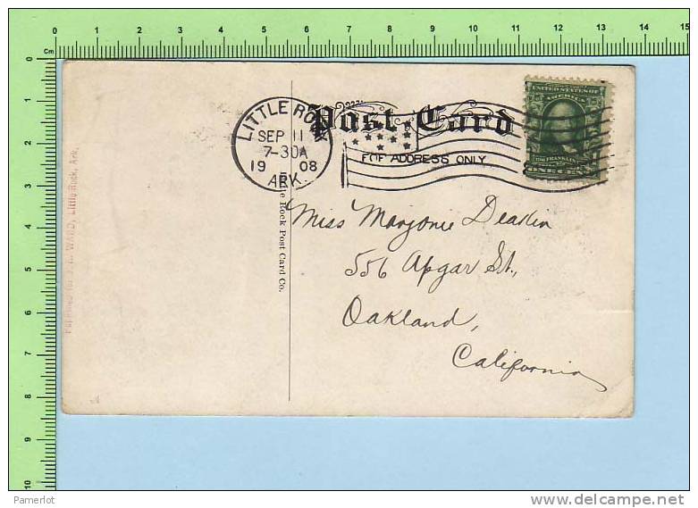 Cover Little Rock 1908 ( Capital Theater "Webster") Cover Little Rock 1908 Cachet With USA Flag - Little Rock