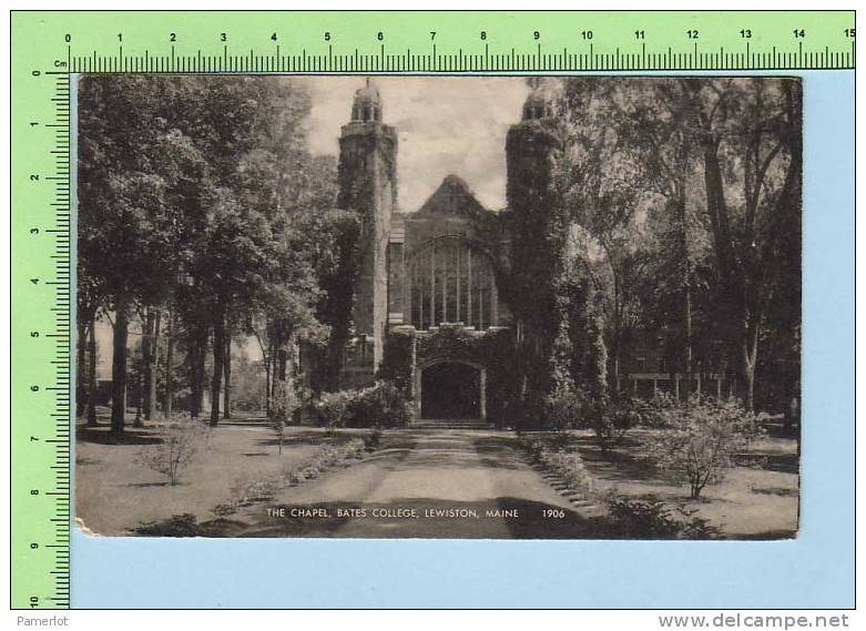 Lewinston Maine  ( The Chapel Bates College) Divided Used 1 1/2 Cent Post Card Postcard Carte Postale - Lewiston