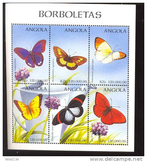 ANGOLA   1017  MINT NEVER HINGED MINI SHEET OF BUTTERFLIES-INSECTS   # M-017-1   ( - Butterflies