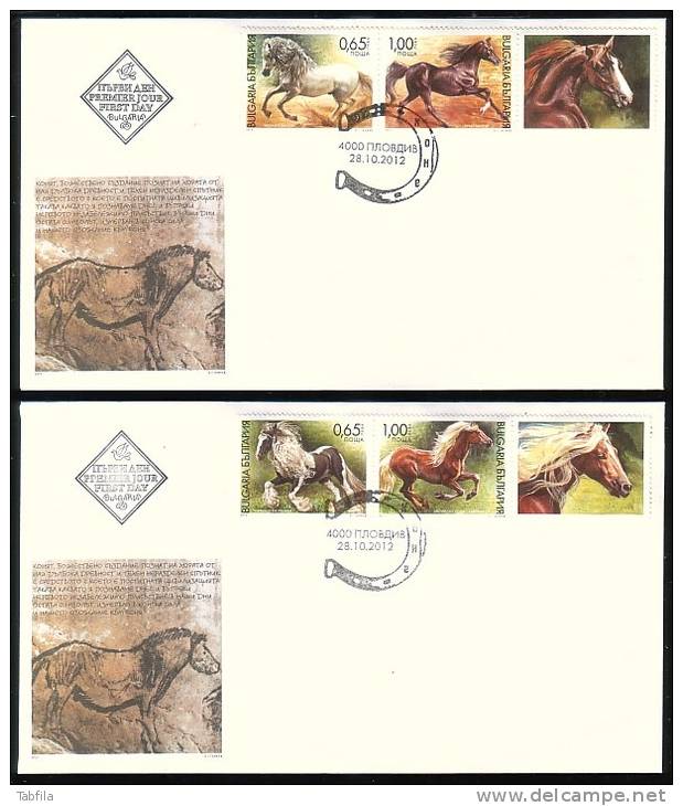 BULGARIA \ BULGARIE - 2012 - Chevaux - 2 FDC - FDC