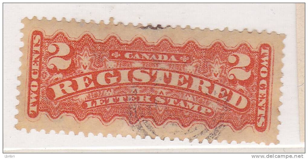 CANADA N° 1 2C ORANGE TIMBRE POUR LETTRE CHARGEE OBL - Used Stamps