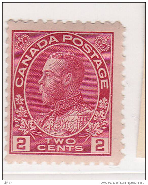 CANADA N° 94 2C ROUGE GEORGE V NEUF AVEC CHARNIERE - Neufs