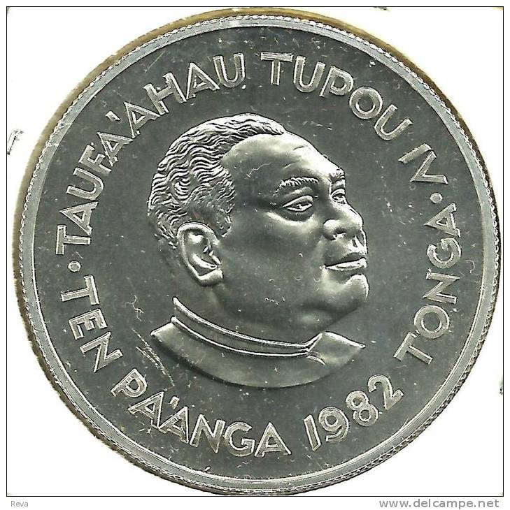 TONGA 10 PA'ANGA SPORT RUNNER COMMONWEALTH FRONT KING HEAD BACK 1982 PROOF AG SILVER KM? READ DESCRIPTION CAREFULLY!!! - Tonga