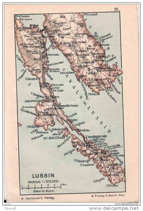 Lussino, Lussin, MAP DATED *1907*, ORIGINAL - Stiche & Gravuren