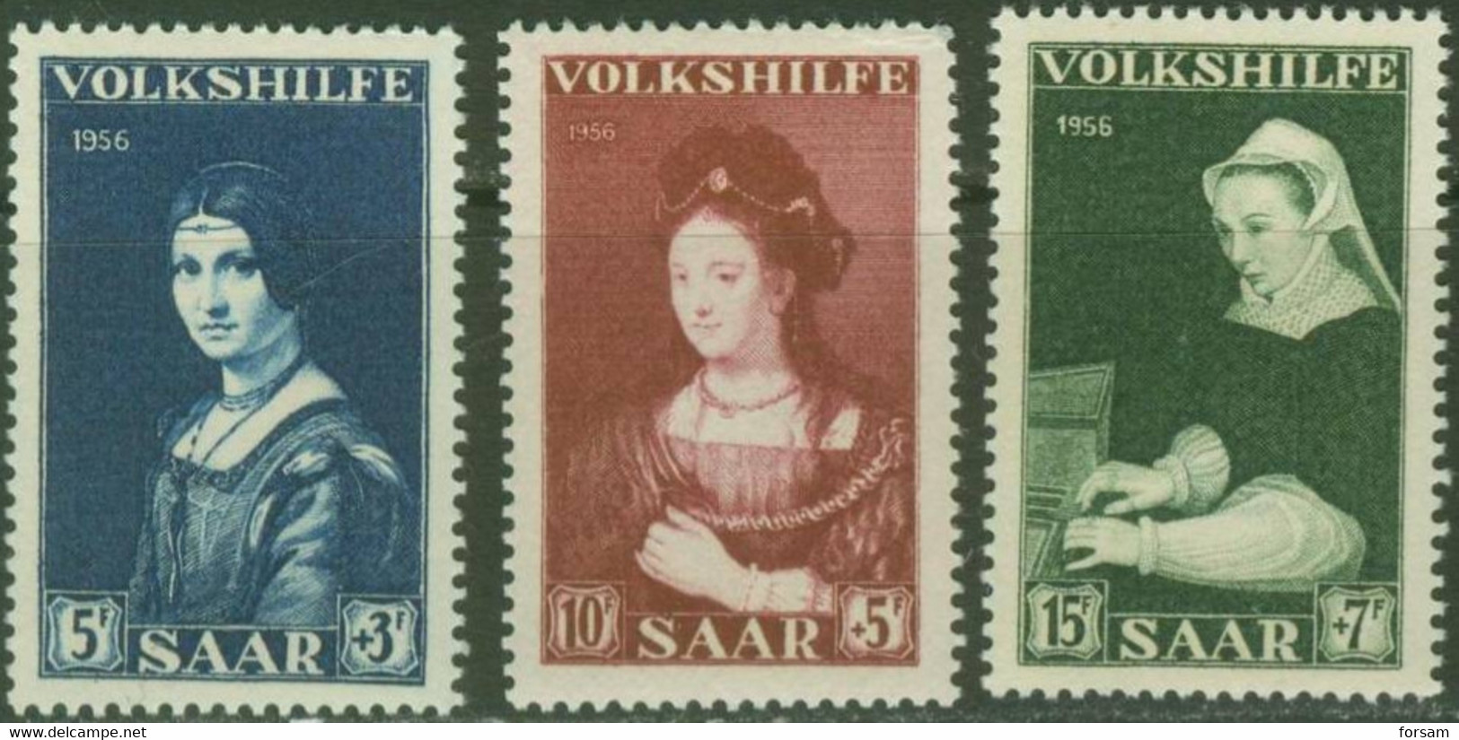 SAAR..1956..Michel # 376-378...MLH. - Unused Stamps