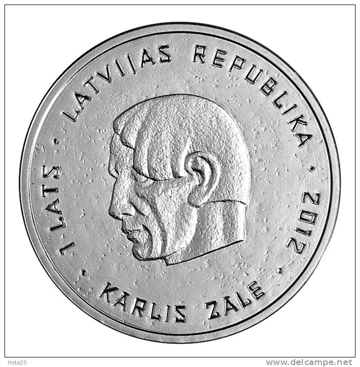 (!) LATVIA 2012 Karlis Zale Sculptor 1 Lats Silver Coin ,rider , Horse, Horseman  PROOF - Lettonie