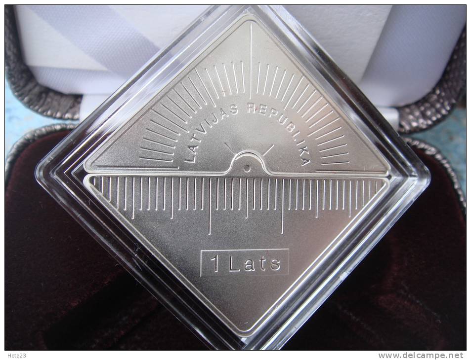 (!) LATVIA 2012 SILVER GILDED COIN 1 Lats RIGA TECHNICAL UNIVERSITETY Proof - Lettonie