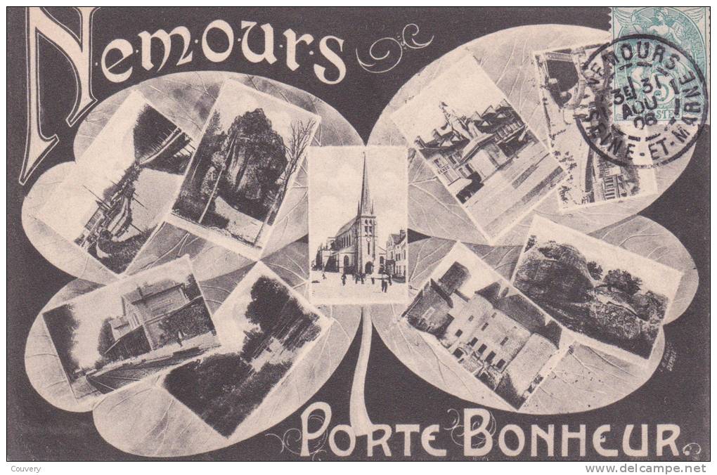 CPA 77 NEMOURS, Porte-Bonheur. (multivues) 1906. - Nemours