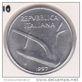 ITALIA  10  LIRAS  1.997  R  ALUMINIO  KM#93   SC/UNC     DL-10.182 - 5 Liras