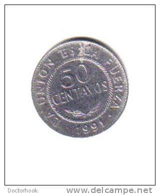 BOLIVIA     50  CENTAVOS   1991  (KM# 204) - Bolivia