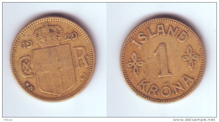 Iceland 1 Krona 1929 - Islande