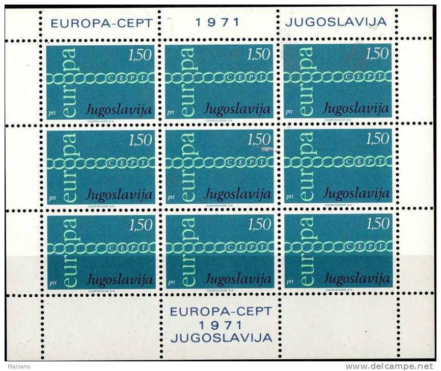 PIA -  JUGOSLAVIA  - 1971  : EUROPA  Mf  - (Yv  1343-44  X  9) - 1971