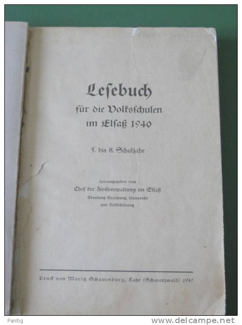 LEFEBUCH FÜR DIE VOLKSSCHÜLEN IM ELSASS 1940 - Altri & Non Classificati